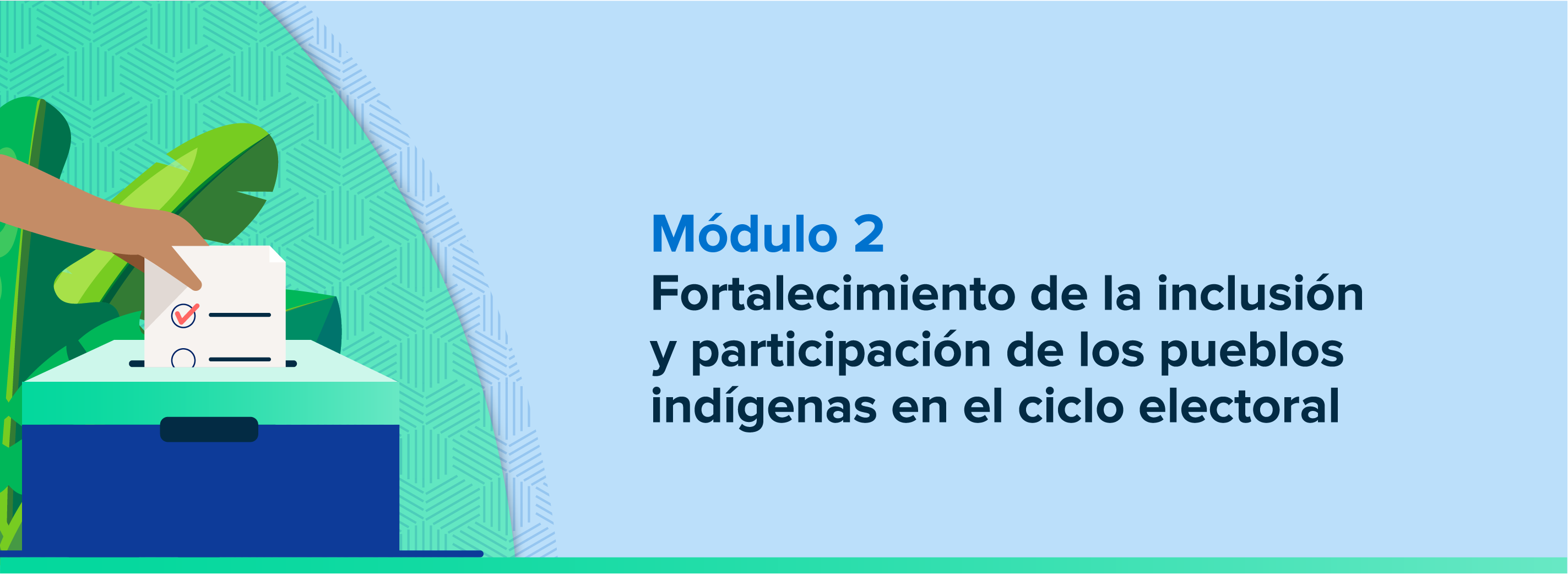 Módulo 2, Fortalecimiento de la inclusión y participación de los pueblos indígenas en el ciclo electoral.